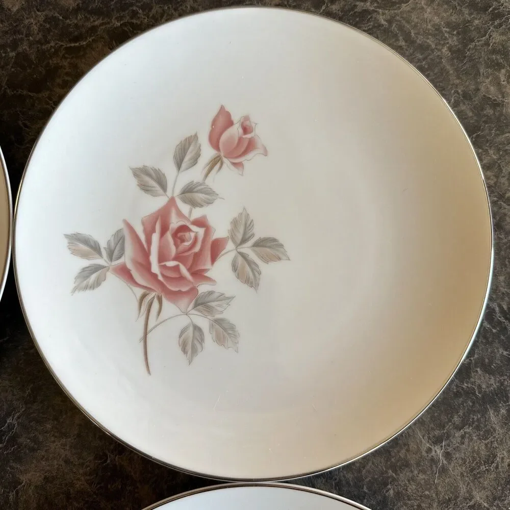 Set Of 4 Noritake China‎ Rosemist 6225 Salad Plates 8.25”
